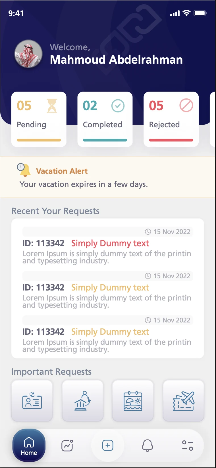 Mobile Applications: Employee Self-Services: Dashboard